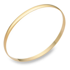 14K Gold Plain Bangle Bracelet (4mm)