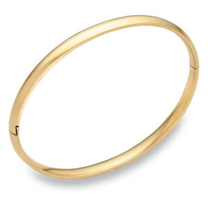 14K Gold Plain Hinged Bangle Bracelet (3/16")