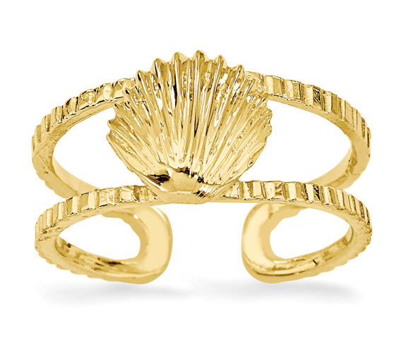14K Gold Seashell Toe Ring
