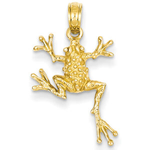 14K Gold Spotted Frog Pendant