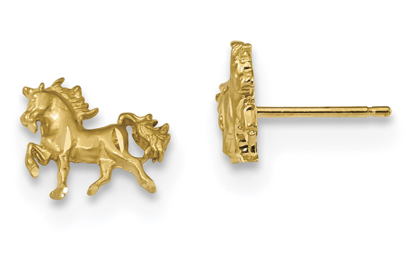 14K Gold Unicorn Stud Earrings