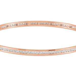 14K Rose Gold 2.28 Carat Channel-Set Diamond Bangle Bracelet