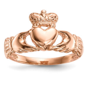 14K Rose Gold Claddagh Ring for Women