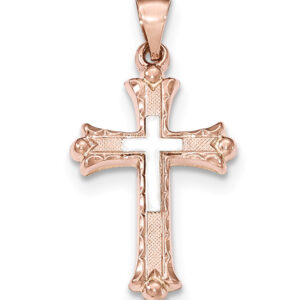 14K Rose Gold Cross Within A Cross Pendant