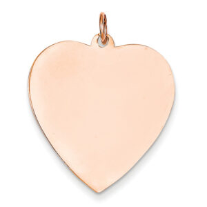14K Rose Gold Engravable Heart Charm Pendant