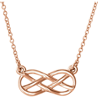 14K Rose Gold Infinity Knot Necklace
