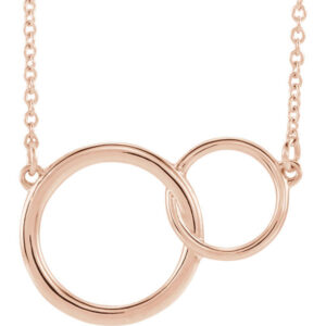 14K Rose Gold Interlocking Circle Pendant Necklace