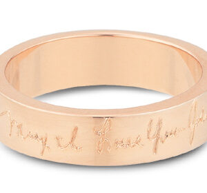 14K Rose Gold, Personalized Handwrinting Wedding Band