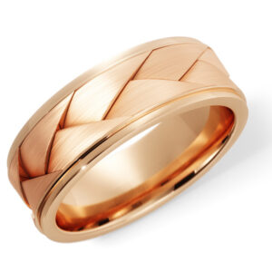 14K Rose Gold "Two as One" Braided Wedding Band Ring