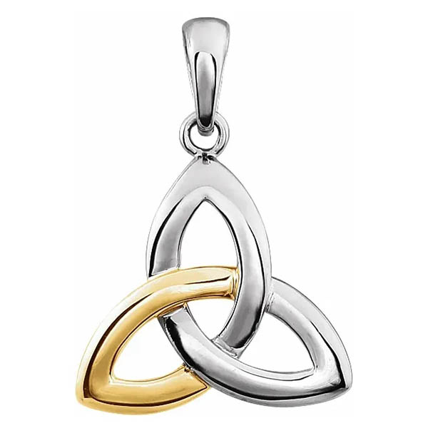 14K Two-Tone Gold Celtic Trinity Knot Pendant
