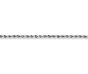 14K White Gold 1.5mm Diamond-Cut Rope Chain Necklace