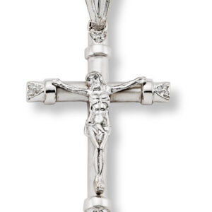 14K White Gold Crucifix Pendant
