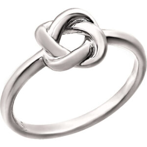 14K White Gold Designer Love-Knot Ring