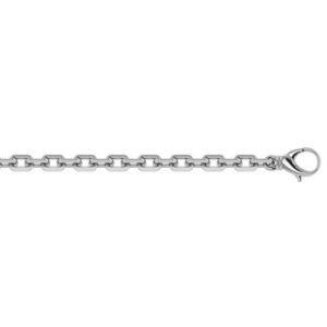 14K White Gold Handmade 4mm Alternating Cable Link Chain Necklace