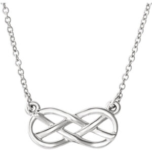 14K White Gold Infinity Knot Necklace
