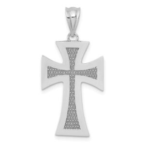 14K White Gold Medieval Cross Pendant