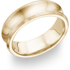 14K Yellow Gold Concave Wedding Band