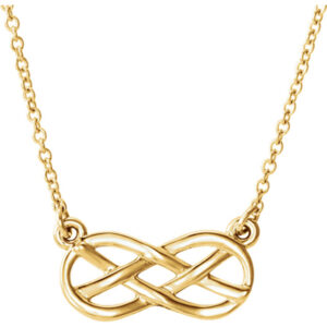 14K Yellow Gold Infinity Knot Necklace