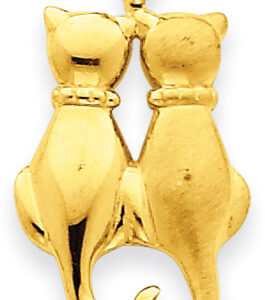 14K Yellow Gold Kitty Love Pendant