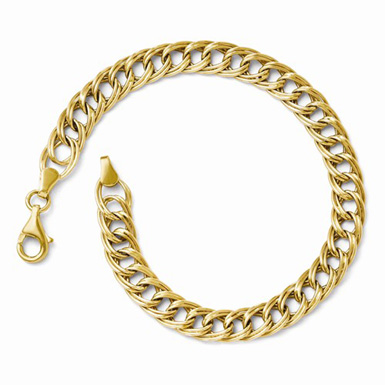 14K Yellow Gold Link Weave Bracelet for Women