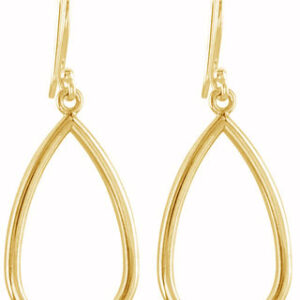 14K Yellow Gold Teardrop Design Earrings