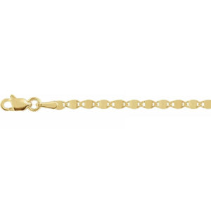 14k gold 2.7mm mirror chain necklace for women