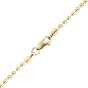 14k gold 3mm beaded ball chain necklace