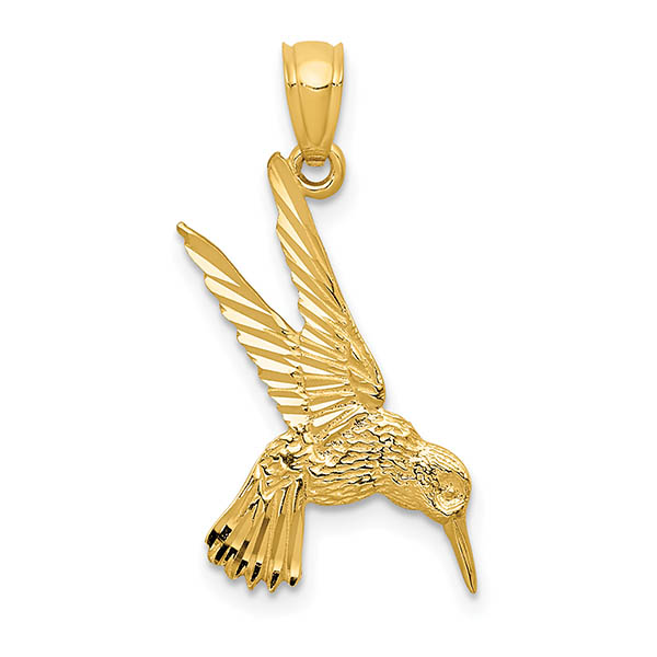 14k gold hummingbird pendant
