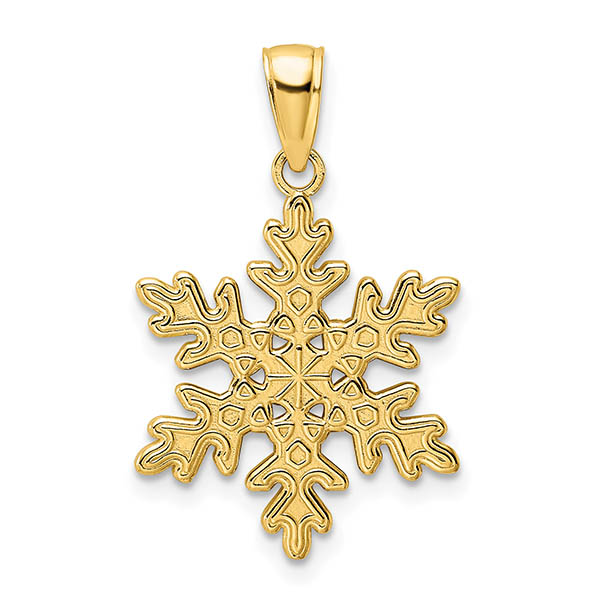 14k gold unique snowflake pendant