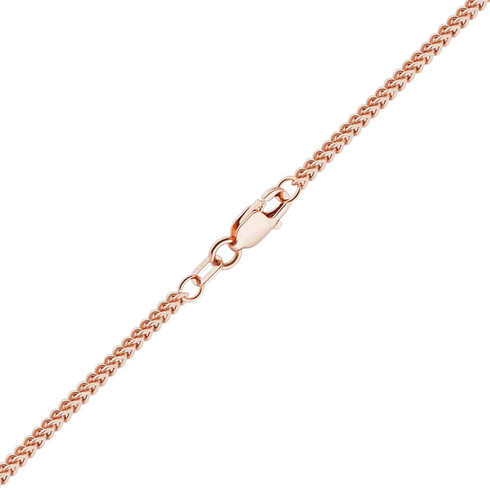 14k rose gold 1.5mm franco chain necklace