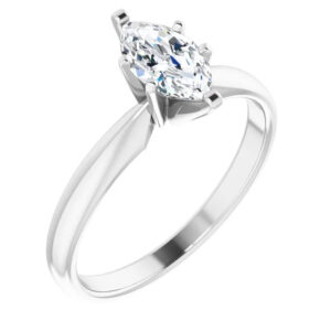 14k white gold 1/2 carat marquise solitaire diamond ring GIA Certified