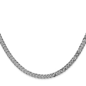 14k white gold 3.9mm beveled curb chain necklace