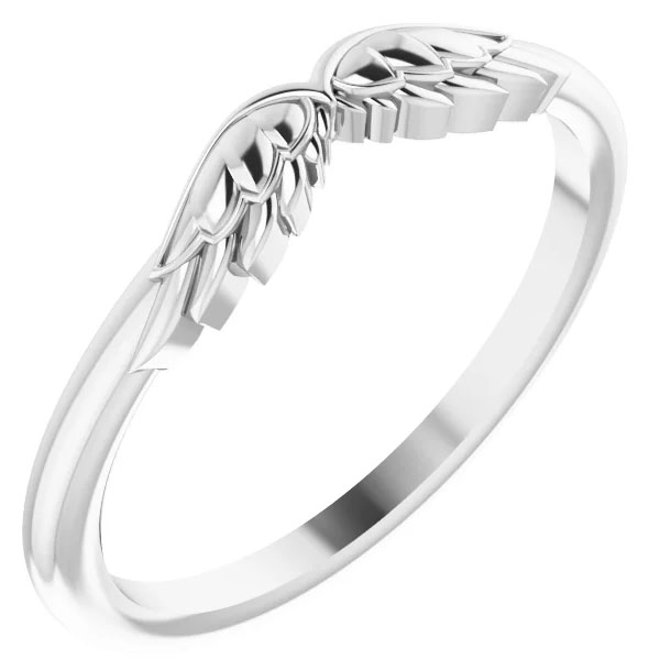 14k white gold angel wings ring