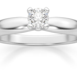 1/5 Carat Diamond Solitaire Ring, 14K White Gold