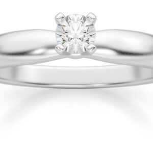 1/6 Carat Diamond Solitaire Ring, 14K White Gold