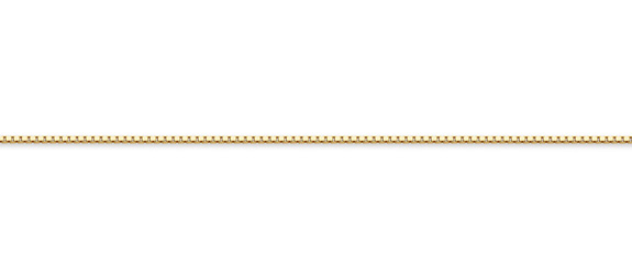 18K Gold Box Chain Necklace, 1mm