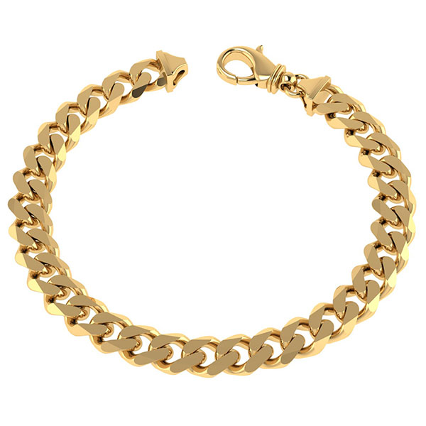 18K Gold Handmade 8.5mm Curb Bracelet