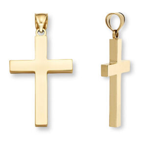 18K Gold Plain Cross Pendant