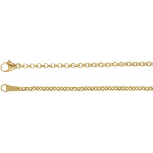 18K Gold Rolo Chain Necklace (2.4mm)