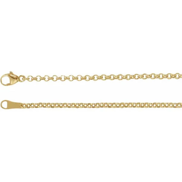 18K Gold Rolo Chain Necklace (2.4mm)