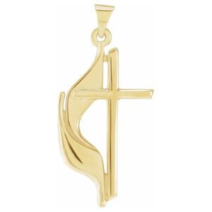 18k gold united methodist cross pendant