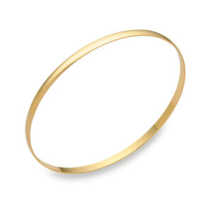 18k solid gold 2mm bangle bracelet
