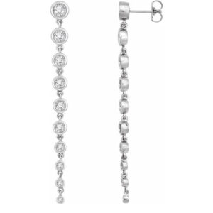 2 Carat Lab-Grown Diamond Drop Earrings, 14K White Gold
