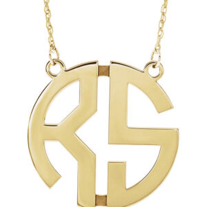 2-Letter Women's Gold Custom Monogram Necklace