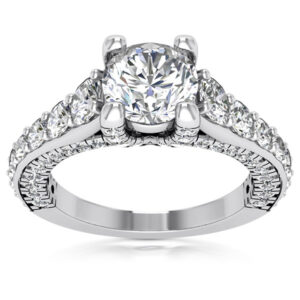 2.18 carat diamond engagement ring with 0.75 carat center