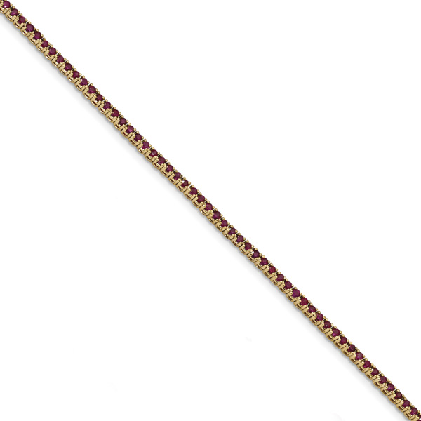 2.80 Carat Ruby Tennis Bracelet, 14K Gold