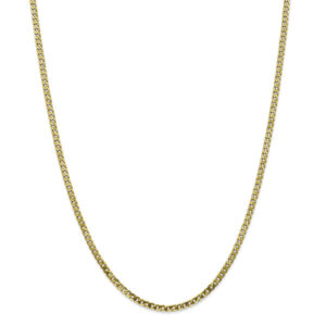 2.9mm 10K Gold Curb Chain Necklace, 24" Length