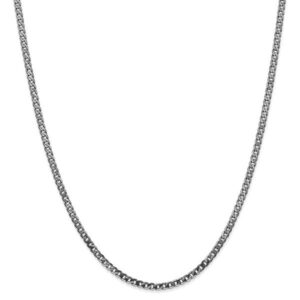 2.9mm 14k white gold curb chain necklace
