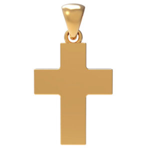 22K Solid Gold Thick Plain Cross Pendant