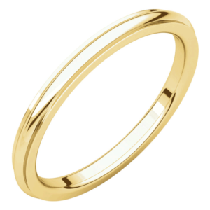 2mm 14K Gold Plain Comfort-Fit Wedding Band Ring with Edge